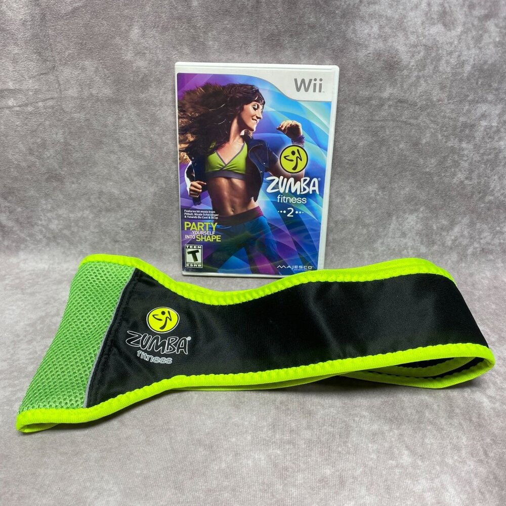 Zumba Fitness 2 Nintendo Wii Game + Belt Dance Fitness Exercise